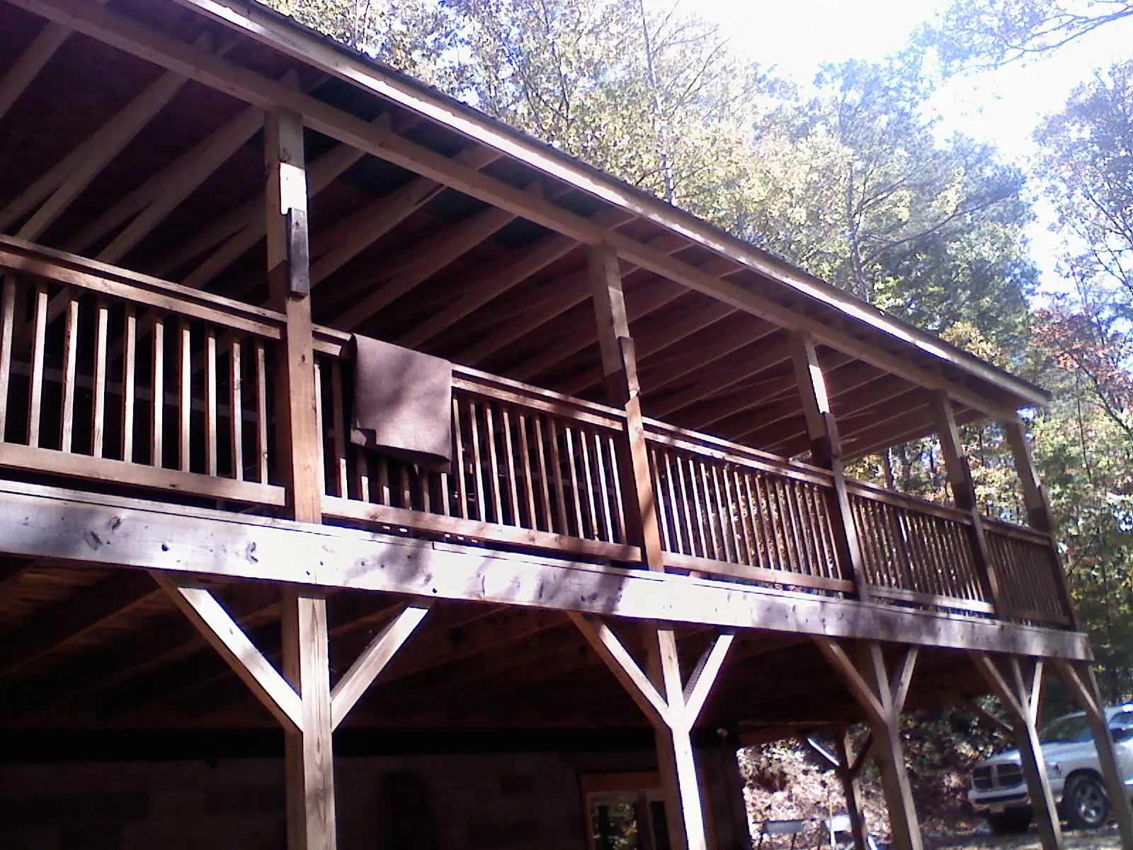 Timber framing under a new elevated porch and deck — Roof Leak Repair in Wyndmere by Roofing Brothers